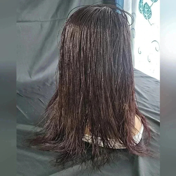 Handmade Micro Braided Wig Yassine Red Wine - Picture 10 of 17